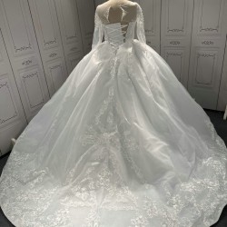 Long Sleeve Wedding Dresses Lace Appliques Ball Gown Bridal Gowns Wedding Gowns vestido de noiva
