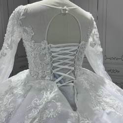 Long Sleeve Wedding Dresses Lace Appliques Ball Gown Bridal Gowns robe de soiree