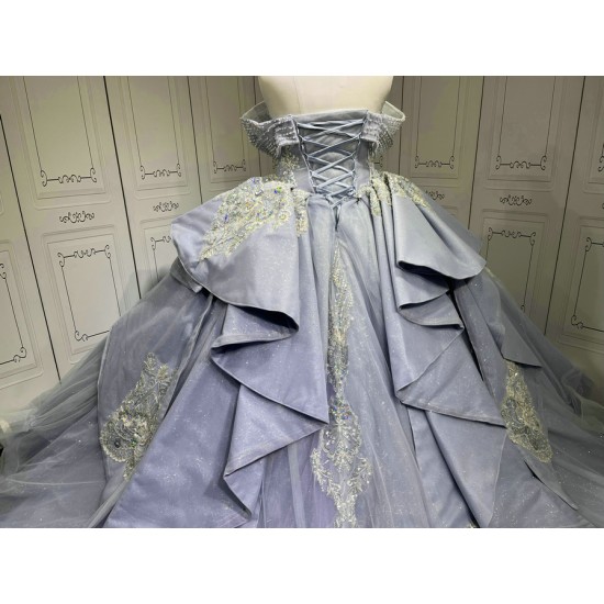 Luxury Lavender Quinceanera Dress Custom Made Vestidos De 15 Anos Off Shoulder Crystal Sweet 15 Gowns 