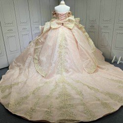 Luxury Pink Quince Dress 2025 Custom Made Vestidos De 15 Anos Halter Neck Sweet 15 Gowns With Bow
