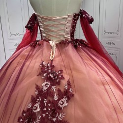 Luxury Ball Gown Red Quinceanera Dresses 2024 Sweetheart Lace Up Back Party Prom Gowns Vestidos De 15 Anos