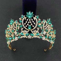 Luxury Champagne Rhinestone Bridal Tiaras Crown Baroque Crystal Pageant Prom Diadem Bride Headband Birthday Hair Accessories