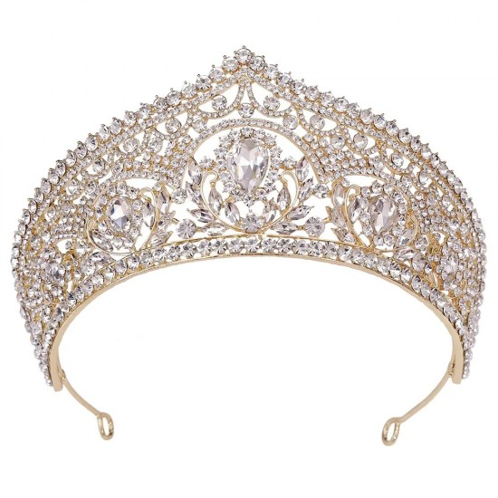 Luxury Crystal Crown Baroque Vintage Bridal Wedding Party Headdress Rhinestone Tiaras Hair Accessories Jewelry Decoration