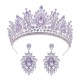 Luxury Wedding Crown Earrings Set Diadem Hair Accessories Bridal Tiaras Crystal Rhinestone Hairband Party Headdress Hair Jewelry