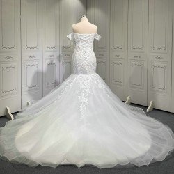 New 2024 Mermaid Wedding Dresses African Off Shoulder Dubai Bridal Dress Vintage Lace Appliques Vestido De Novia