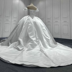 New Arrival Wedding Dresses Off Shoulder Bridal Gowns Backless Sweep Train Lace Wedding Dress