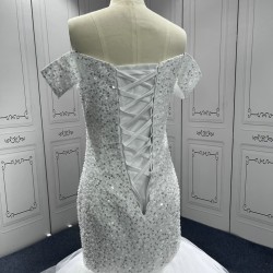 Off Shoulder Sweetheart Mermaid Wedding Dress Sequin Bridal Dress Vestido De Noiva robe de mariee