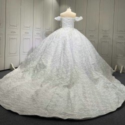 Off Shoulder Wedding Dresses 2024 Luxury Appliques Lace Bride Dresses Princess Wedding Gown