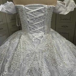 Off Shoulder Wedding Dresses 2024 Luxury Appliques Lace Bride Dresses Princess Wedding Gown