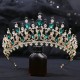 Princess Queen Bridal Crown Headwear Red Crystal Tiara For Women Wedding Crown Hair Dress Accessories Party Jewelry