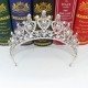 Rhinestone Geometric Bridal Tiara Crown Baroque Red Crystal Party Pageant Prom Diadem Bride Headband Wedding Hair Accessories