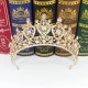 Rhinestone Geometric Bridal Tiara Crown Baroque Red Crystal Party Pageant Prom Diadem Bride Headband Wedding Hair Accessories