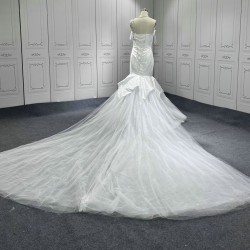 Sleeveless Vestidos De Noiva 2024 Elegant Mermaid Wedding Dress Crystal Princess Lace Wedding Gowns