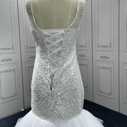 Sleeveless Wedding Dress V Neck Bridal Gowns Open Back Custom Made Robe de Mariage