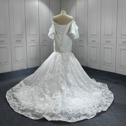 Strapless Lace Appliques Bride Dress Mermaid Princess Vestido De Noivas 2024 Hot Sale Wedding Gown