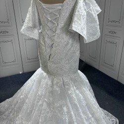 Strapless Lace Appliques Bride Dress Mermaid Princess Vestido De Noivas 2024 Hot Sale Wedding Gown