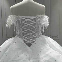 Strapless Wedding Dresses Sleeveless Bride Dresses Pearl vestidos de novia robe de mariee