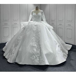 Vestido De Noiva 2024 Long Sleeves Wedding Dress Ball Gown Lace Bridal Gown Custom Made Robe De Mariee