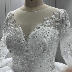 Vestido De Noiva 2024 Long Sleeves Wedding Dress Ball Gown Lace Bridal Gown Custom Made Robe De Mariee