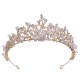 Vintage Baroque Crystal Crown Heart Luxury Bridal Rhinestone Tiaras Prom Pageant Diadem Handmade Headdress Hair Accessories