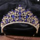 Vintage Baroque Princess Queen Crystal Crown Headwear Rhinestone Tiara for Women Bridal Wedding Hair Dress Accessories Jewelry