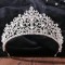 Vintage Baroque Princess Queen Crystal Crown Headwear Rhinestone Tiara for Women Bridal Wedding Hair Dress Accessories Jewelry
