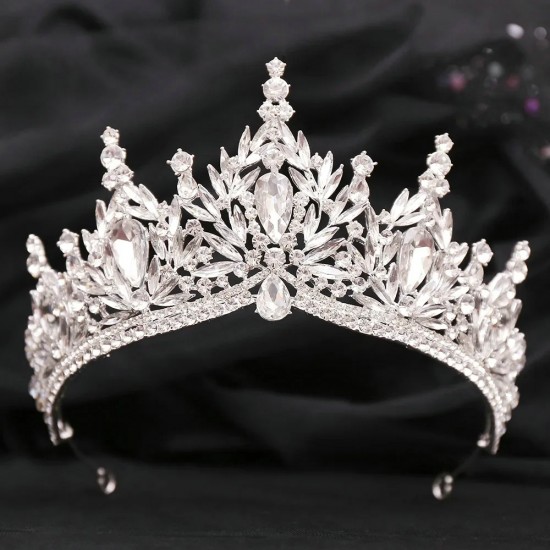 Vintage Baroque Princess Queen Crystal Crown Rhinestone Tiara for Women Bridal Wedding Party Headdress Hair Accessories Jewelry