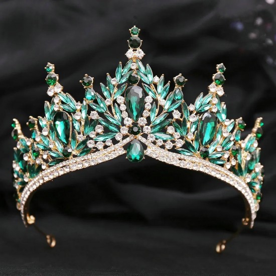 Vintage Baroque Princess Queen Crystal Crown Rhinestone Tiara for Women Bridal Wedding Party Headdress Hair Accessories Jewelry