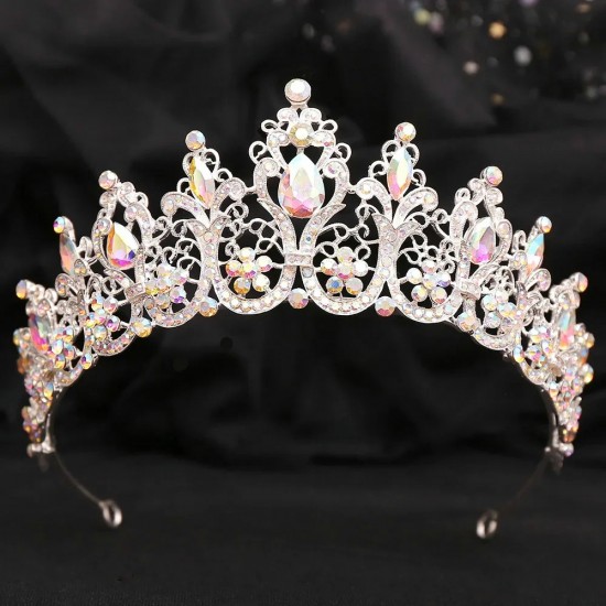 Vintage Baroque Wedding Headband Crystal Crowns for Women Rhinestone Tiaras Hair Jewelry Accessories Headwear Luxury Diadem