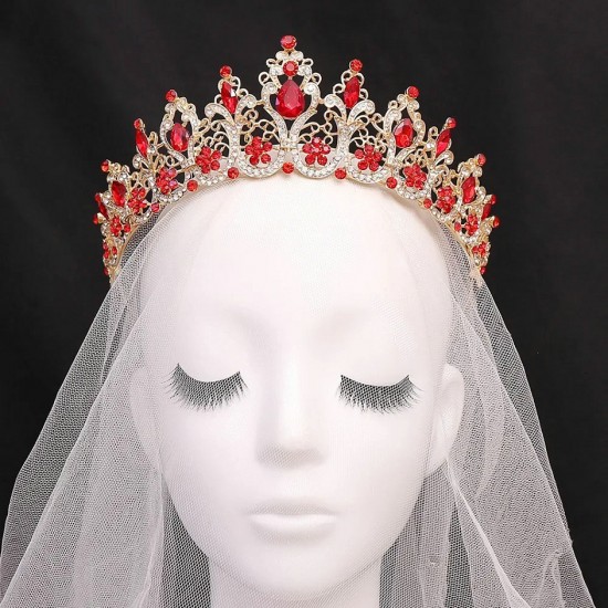 Vintage Baroque Wedding Headband Crystal Crowns for Women Rhinestone Tiaras Hair Jewelry Accessories Headwear Luxury Diadem