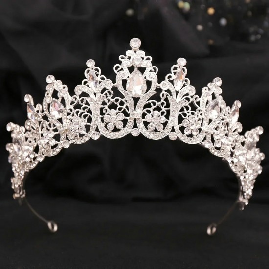Vintage Baroque Wedding Headband Crystal Crowns for Women Rhinestone Tiaras Hair Jewelry Accessories Headwear Luxury Diadem