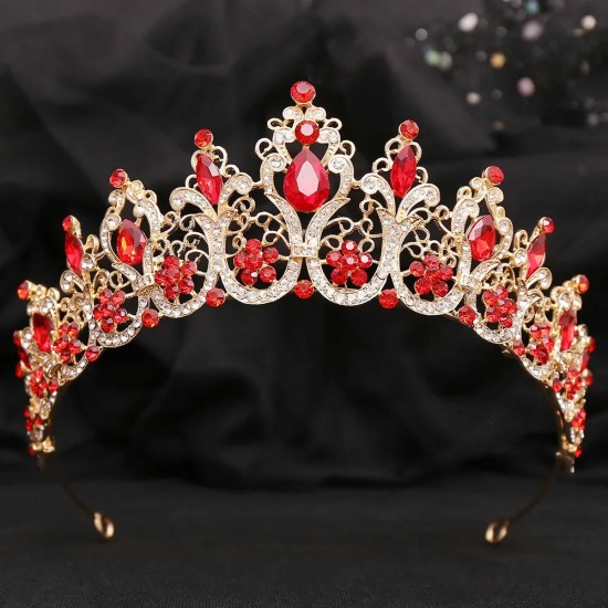 Vintage Baroque Wedding Headband Crystal Crowns for Women Rhinestone Tiaras Hair Jewelry Accessories Headwear Luxury Diadem