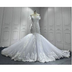 Vintage Lace Appliques Wedding Dresses Off Shoulder Bridal Dresses vestidos de novia