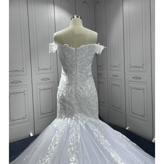 Vintage Lace Appliques Wedding Dresses Off Shoulder Bridal Dresses vestidos de novia
