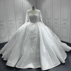 Vintage Lace Long Sleeve Wedding Dresses Square Collar Bridal Gowns Robe De Mariee