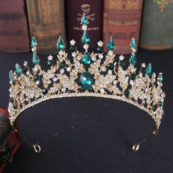 Vintage Lady Fashion Wedding Princess Bridal Headwear Rhinestone Tiara Birthday Crown Hair Accessories for Women Party Headdress