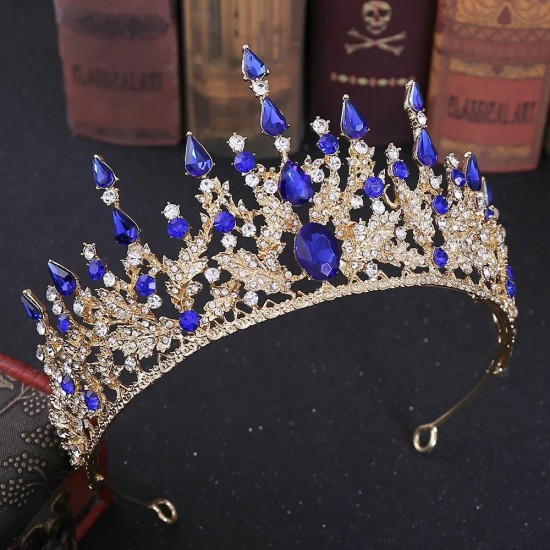 Vintage Lady Fashion Wedding Princess Bridal Headwear Rhinestone Tiara Birthday Crown Hair Accessories for Women Party Headdress