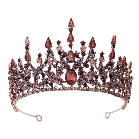 Vintage Lady Fashion Wedding Princess Bridal Headwear Rhinestone Tiara Birthday Crown Hair Accessories for Women Party Headdress