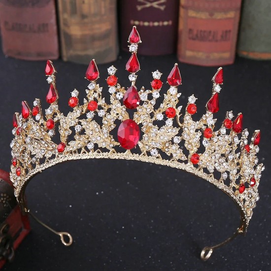 Vintage Lady Fashion Wedding Princess Bridal Headwear Rhinestone Tiara Birthday Crown Hair Accessories for Women Party Headdress