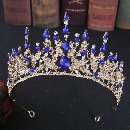 Vintage Lady Fashion Wedding Princess Bridal Headwear Rhinestone Tiara Birthday Crown Hair Accessories for Women Party Headdress