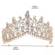 Wedding Hair Tiara Crystal Bridal Tiaras Crown Gold Color Diadem Veil Tiaras Party Prom Hair Accessories Headpieces Head Jewelry