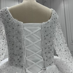 White 2024 New Style Long Sleeve Wedding Dress Vestido de noiva Wedding Gowns Sequin Bridal Dress