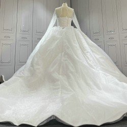 Sparkly Cathedral Train Pearl Wedding Ball Gowns CBWD0014