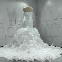 Straples Ruffled Mermaid Wedding Dresses CBWD0012