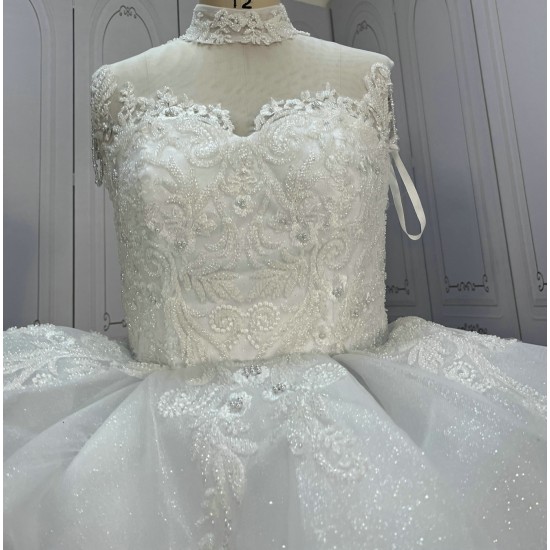 Tiered Floor Length Ball Gown Wedding Dress CBWD008